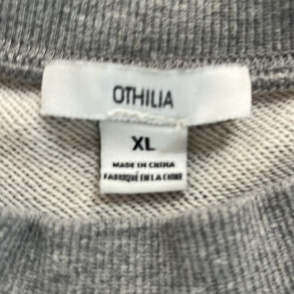 OTHILIA ANTRHOPOLOGIE ruffled gray sweatshirt XL - Picture 3 of 5